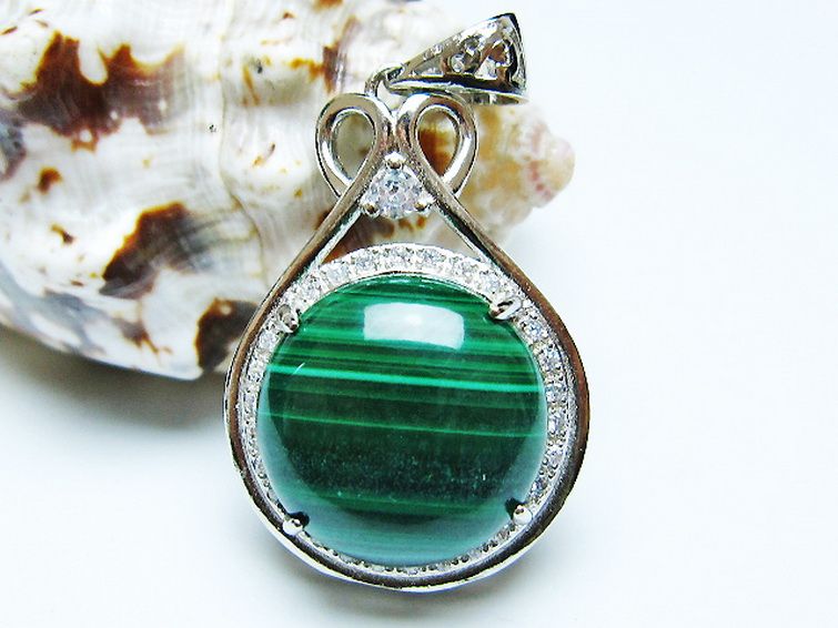 マラカイト ペンダント [T19-3886] 1枚目