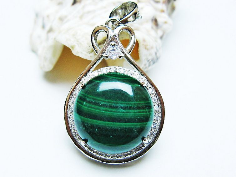 マラカイト ペンダント [T19-3892] 2枚目