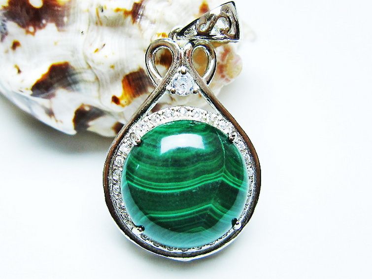 マラカイト ペンダント [t19-3895] 2枚目