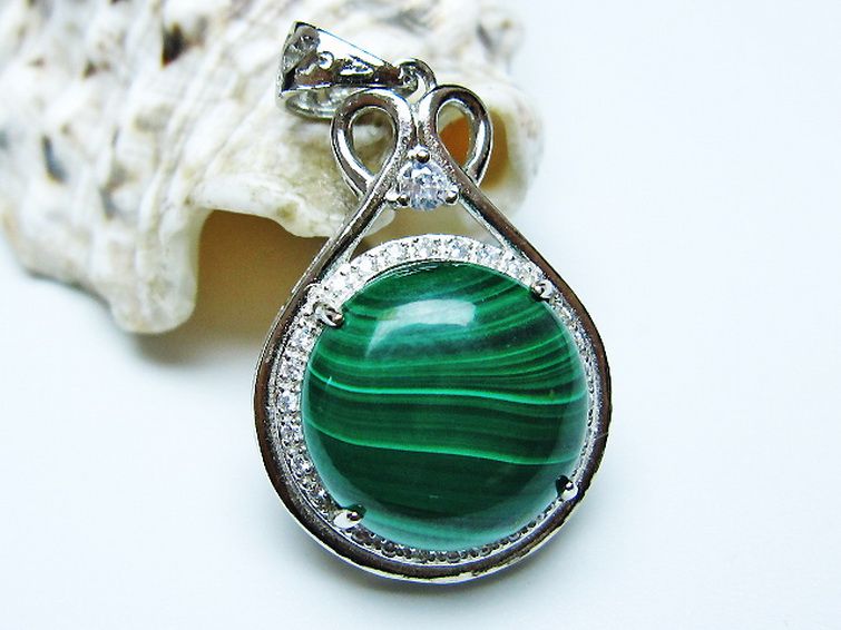 マラカイト ペンダント [T19-3900] 2枚目
