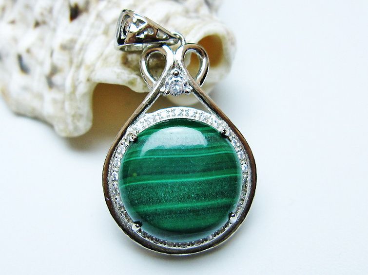 マラカイト ペンダント [t19-3909] 2枚目