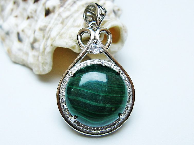 マラカイト ペンダント [T19-3913] 2枚目