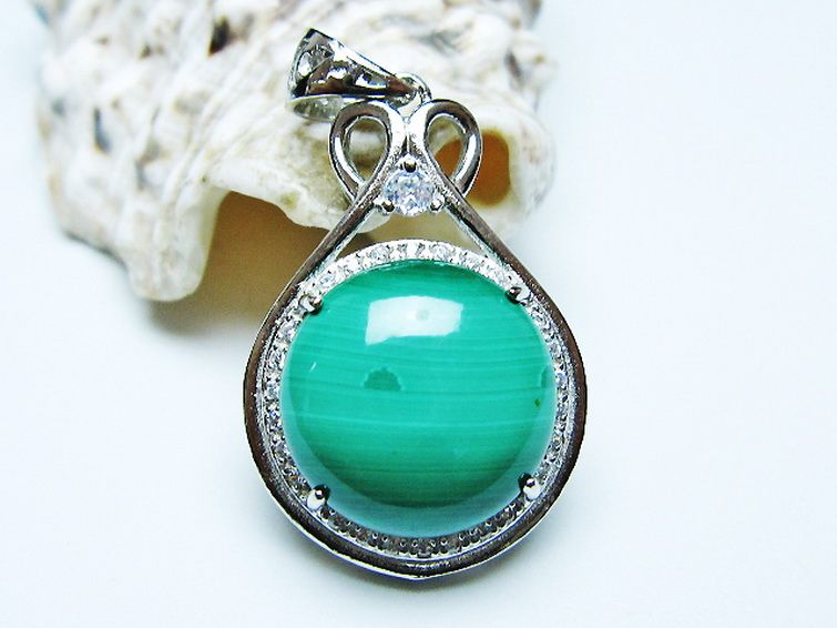 マラカイト ペンダント [T19-3918] 2枚目