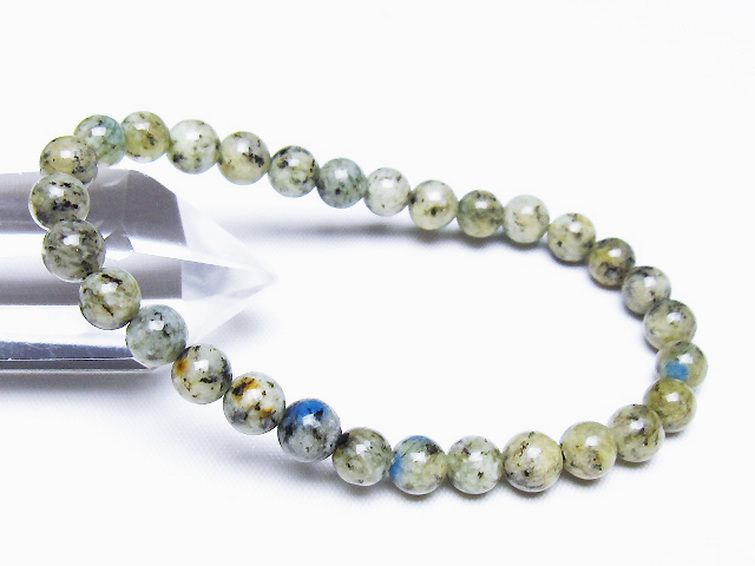 K2ストーン アズライト イン グラナイト ブレスレット 6mm [t193-4174] 1枚目
