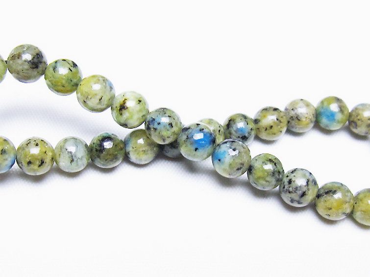 K2ストーン アズライト イン グラナイト ブレスレット 6mm [t193-4221] 2枚目