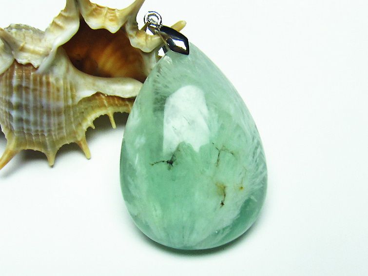 エンジェルフェザー フローライト ペンダント [T21-4061] 1枚目