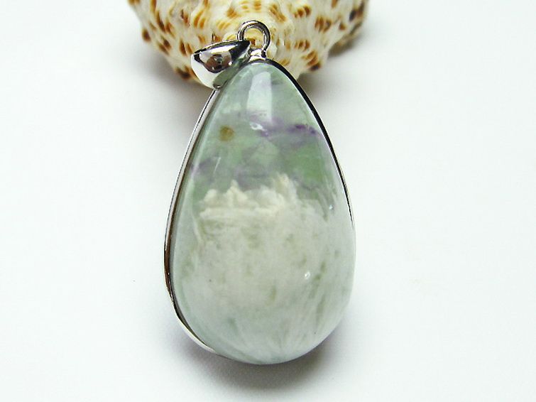 エンジェルフェザー フローライト ペンダント [t21-4216] 1枚目