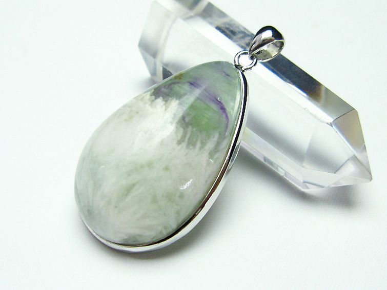 エンジェルフェザー フローライト ペンダント [t21-4216] 2枚目