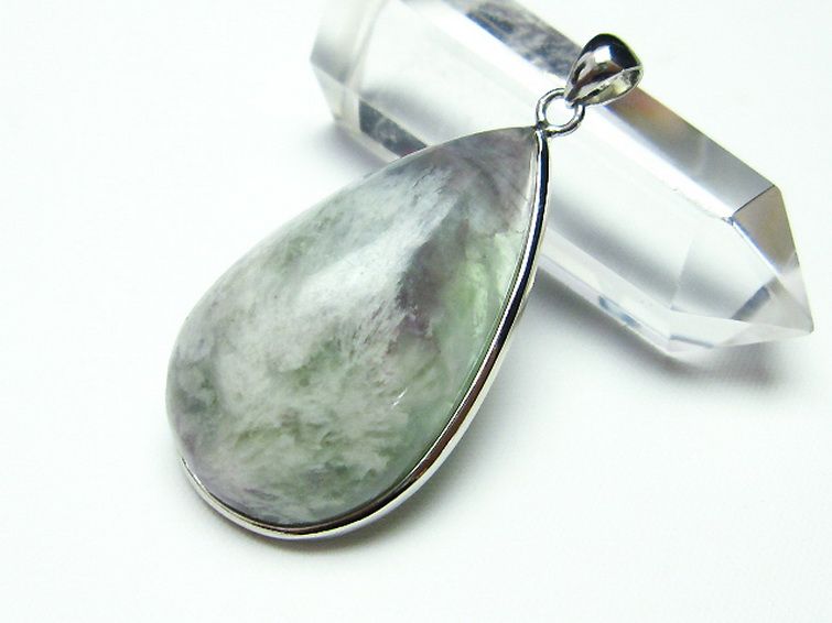 エンジェルフェザー フローライト ペンダント [t21-4230] 2枚目