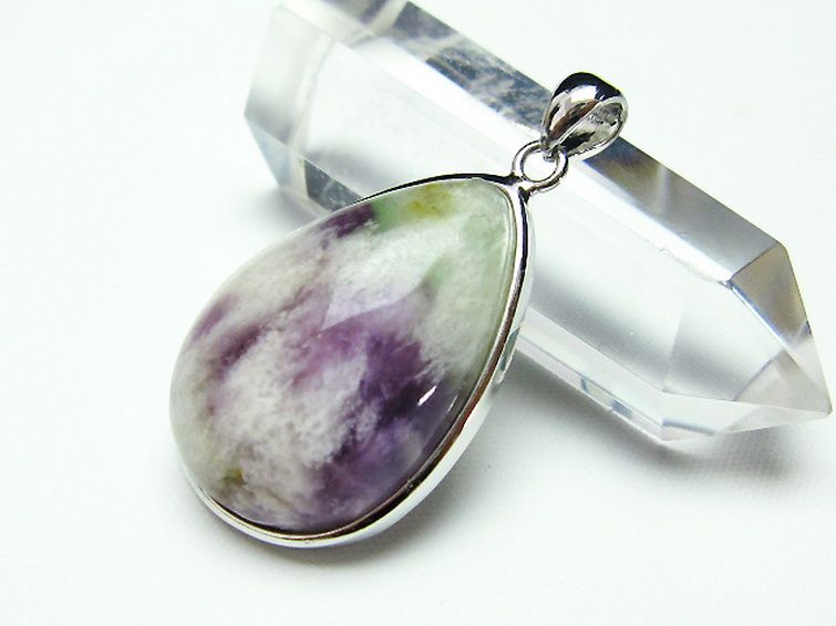 エンジェルフェザー フローライト ペンダント [t21-4268] 2枚目