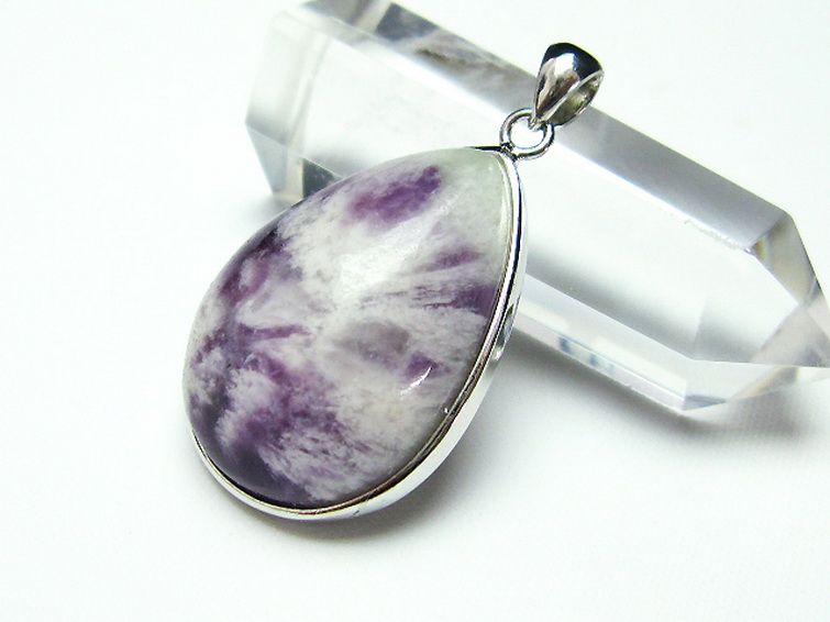 エンジェルフェザー フローライト ペンダント [t21-4283] 2枚目