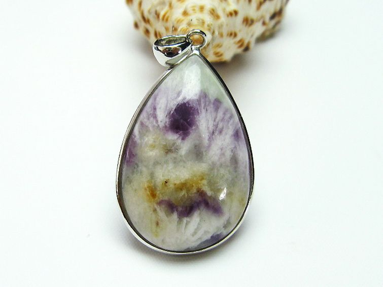 エンジェルフェザー フローライト ペンダント [T21-4299] 1枚目