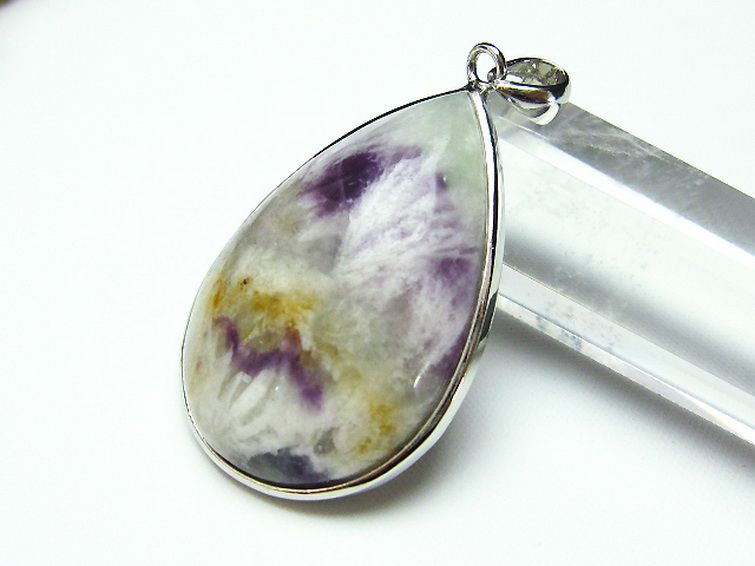 エンジェルフェザー フローライト ペンダント [T21-4299] 2枚目