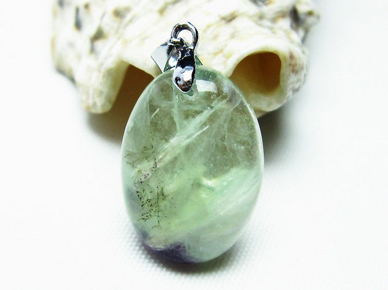 エンジェルフェザー フローライト ペンダント [t21-4323] 3枚目