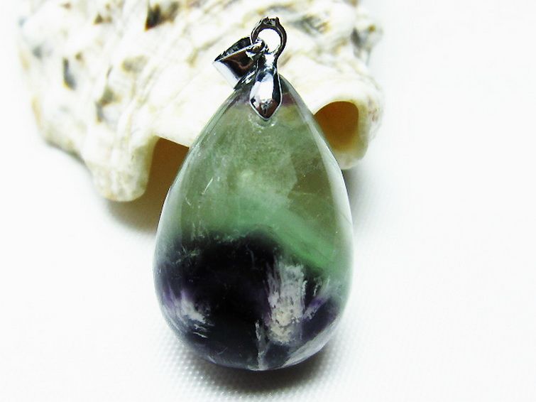 エンジェルフェザー フローライト ペンダント [T21-4362] 3枚目