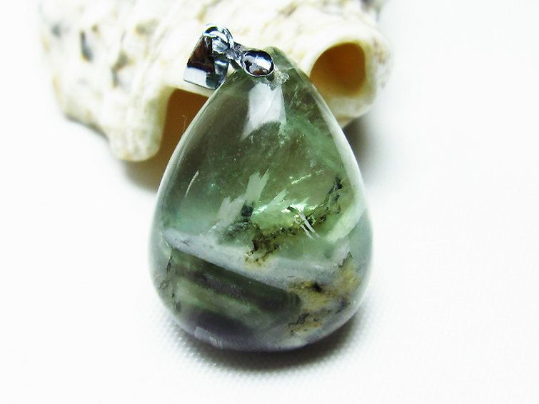 エンジェルフェザー フローライト ペンダント [t21-4365] 3枚目