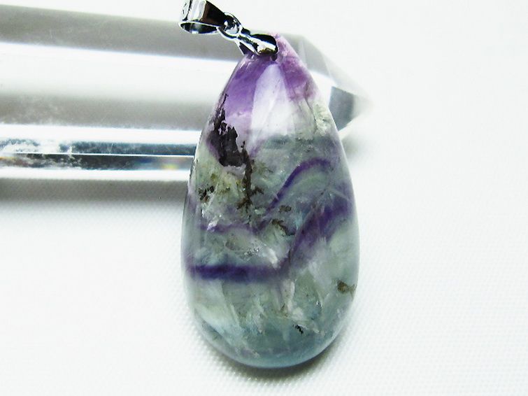 エンジェルフェザー フローライト ペンダント [t21-4449] 2枚目