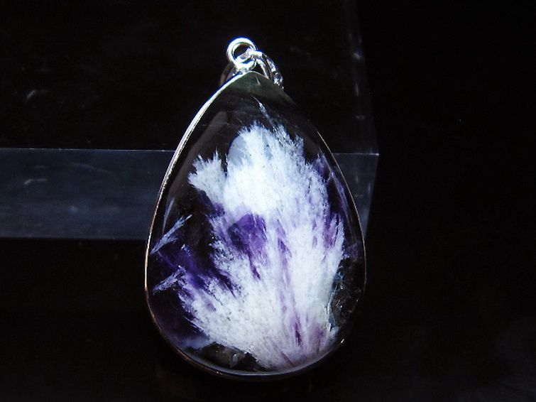 エンジェルフェザー フローライト ペンダント [t21-4494] 1枚目