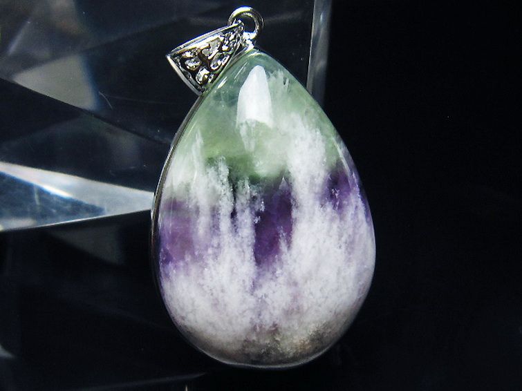 エンジェルフェザー フローライト ペンダント [T21-4608] 1枚目