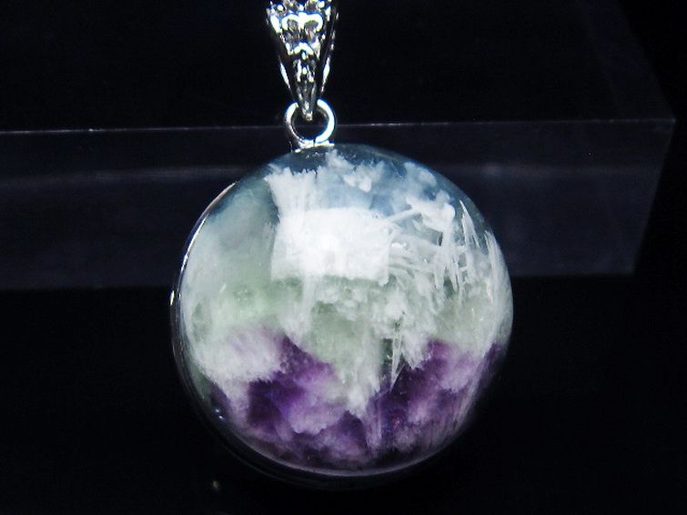 エンジェルフェザー フローライト ペンダント [t21-4668] 1枚目