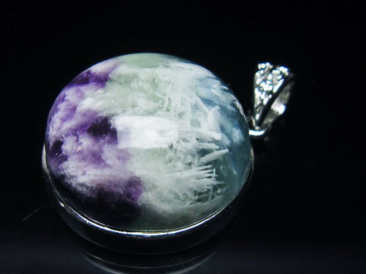 エンジェルフェザー フローライト ペンダント [t21-4668] 3枚目