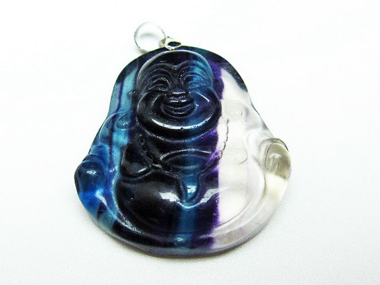 フローライト 布袋様 ペンダント [T211-5173] 1枚目