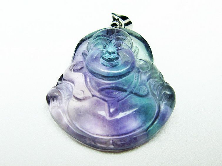 フローライト 布袋様 ペンダント [T211-5178] 1枚目