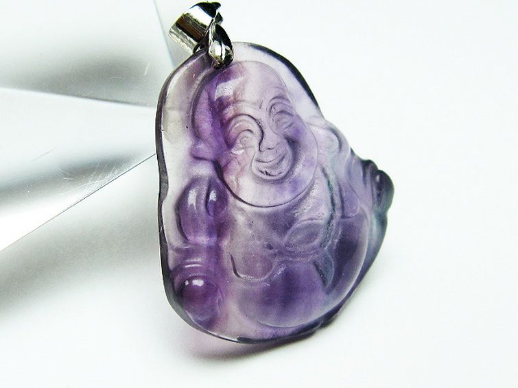 フローライト 布袋様 ペンダント [T211-5346] 3枚目