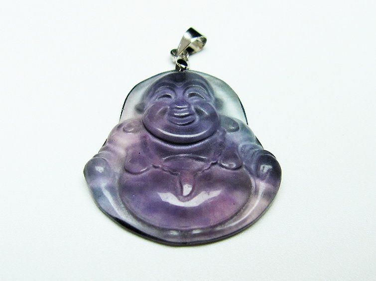 フローライト 布袋様 ペンダント [T211-5348] 1枚目