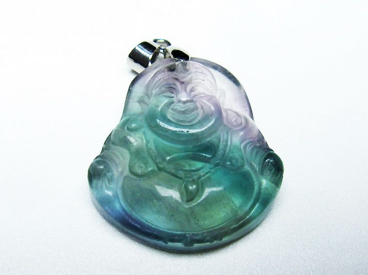 フローライト 布袋様 ペンダント [T211-5654] 1枚目
