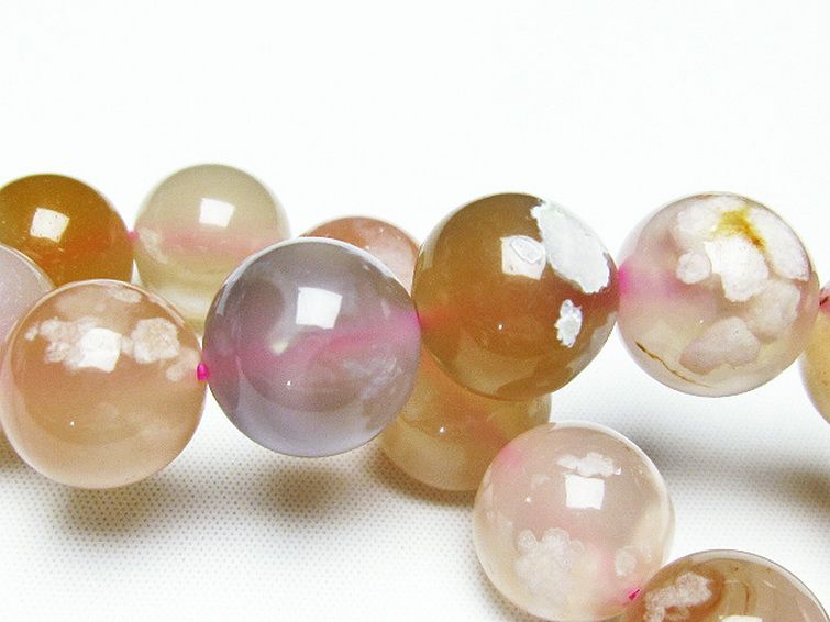 桜メノウ チェリーブロッサムアゲート ブレスレット 15mm [T213-1478] 2枚目