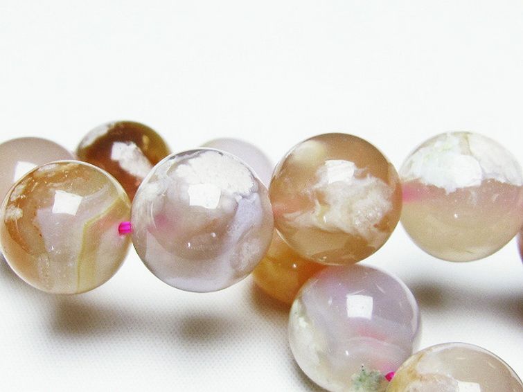 桜メノウ チェリーブロッサムアゲート ブレスレット 16mm [t213-1482] 2枚目
