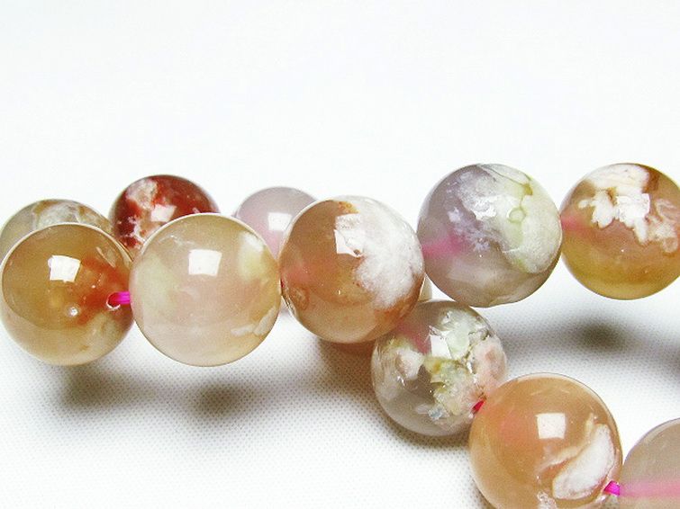 桜メノウ チェリーブロッサムアゲート ブレスレット 15mm [t213-1484] 2枚目