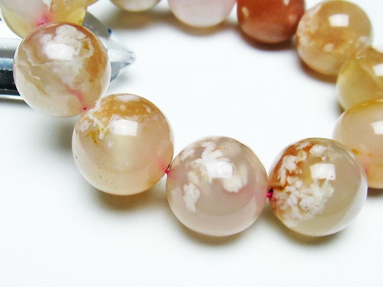 桜メノウ チェリーブロッサムアゲート ブレスレット 20mm [t213-1616] 3枚目