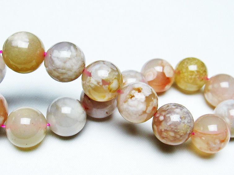 桜メノウ チェリーブロッサムアゲート ブレスレット 14mm [t213-1742] 2枚目