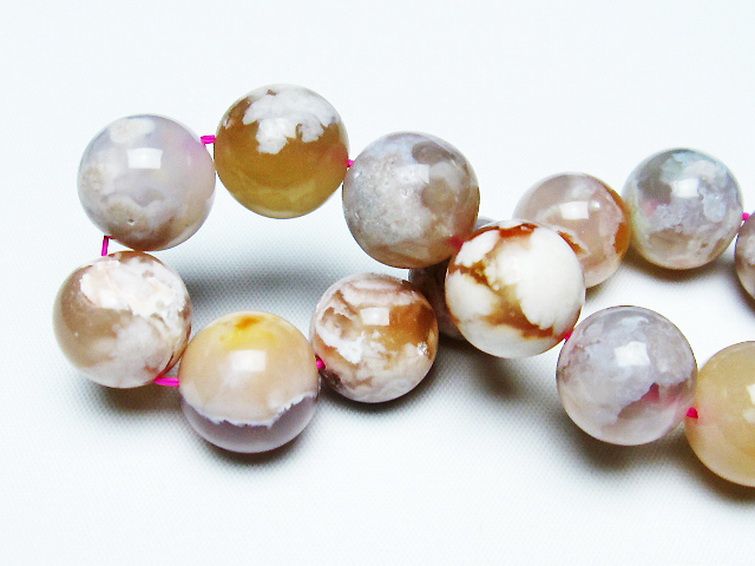 桜メノウ チェリーブロッサムアゲート ブレスレット 15mm [t213-1744] 2枚目