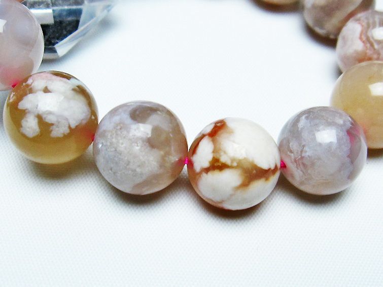 桜メノウ チェリーブロッサムアゲート ブレスレット 15mm [t213-1744] 3枚目