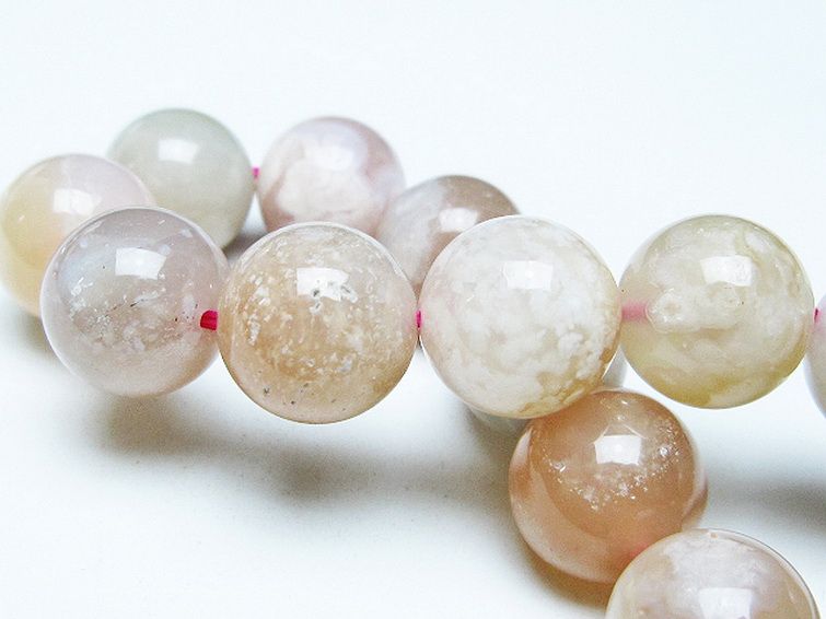 桜メノウ チェリーブロッサムアゲート ブレスレット 14mm [t213-1793] 2枚目