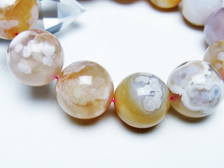 桜メノウ チェリーブロッサムアゲート ブレスレット 18mm [t213-1880] 3枚目