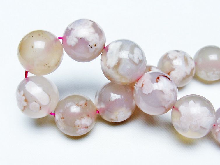 桜メノウ チェリーブロッサムアゲート ブレスレット 16mm [T213-1886] 2枚目