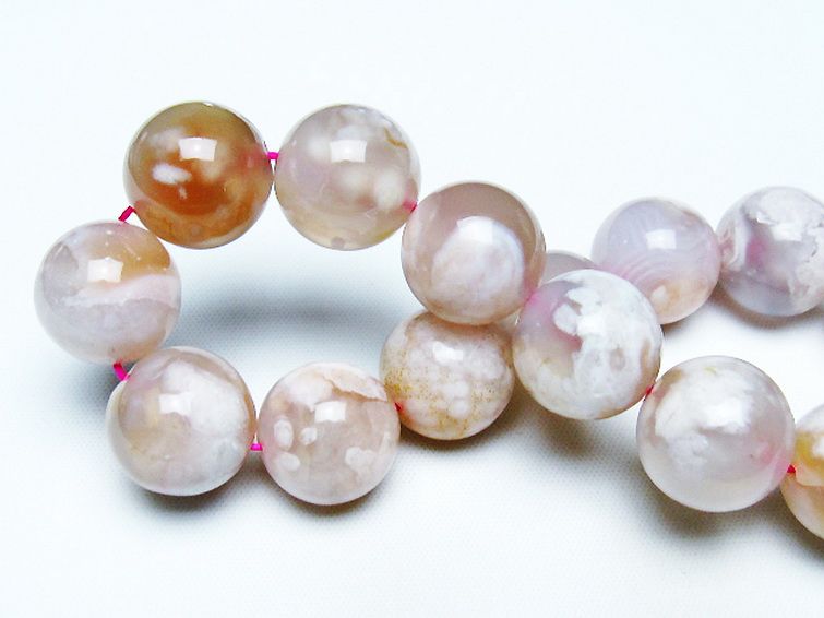 桜メノウ チェリーブロッサムアゲート ブレスレット 15mm [t213-1889] 2枚目