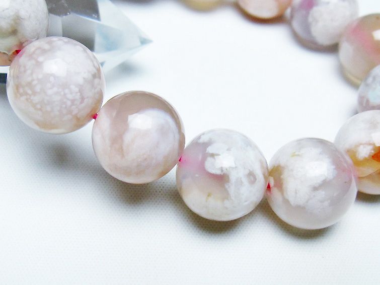 桜メノウ チェリーブロッサムアゲート ブレスレット 15mm [t213-1889] 3枚目