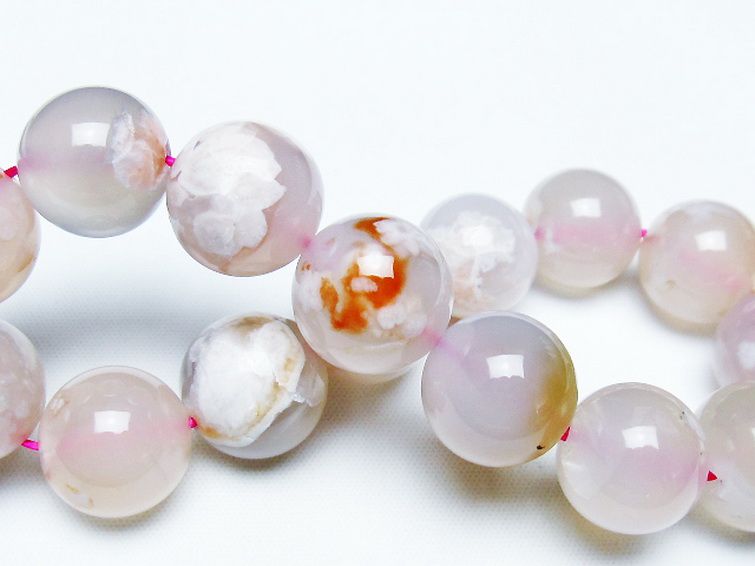 桜メノウ チェリーブロッサムアゲート ブレスレット 15mm [t213-1893] 2枚目