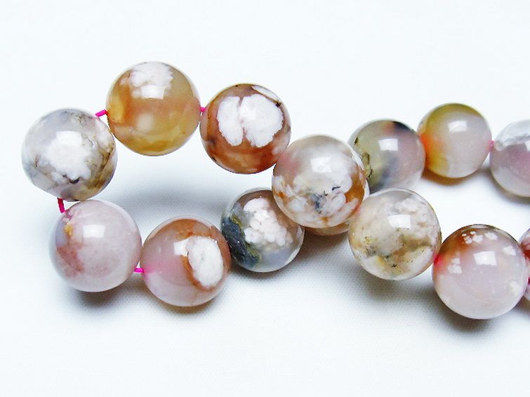 桜メノウ チェリーブロッサムアゲート ブレスレット 15mm [t213-1895] 2枚目