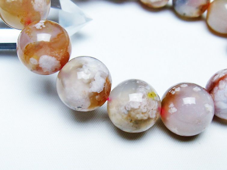 桜メノウ チェリーブロッサムアゲート ブレスレット 15mm [t213-1895] 3枚目