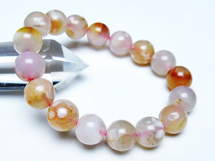 桜メノウ チェリーブロッサムアゲート ブレスレット 12mm [t213-1920] 1枚目