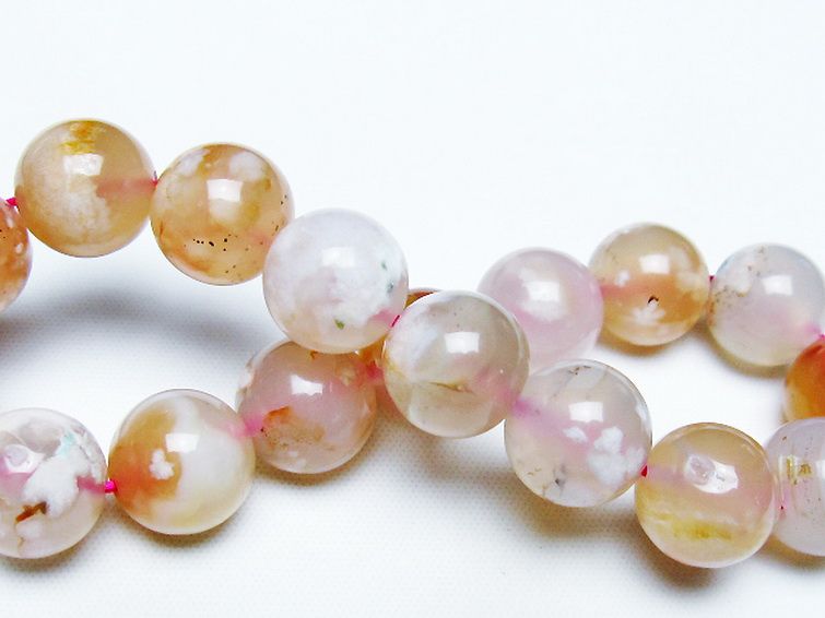 桜メノウ チェリーブロッサムアゲート ブレスレット 12mm [t213-1920] 2枚目