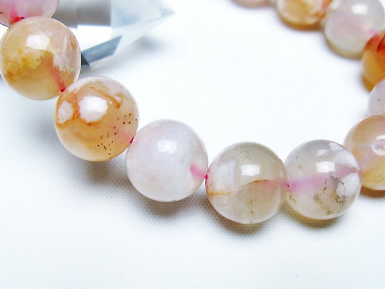 桜メノウ チェリーブロッサムアゲート ブレスレット 12mm [t213-1920] 3枚目