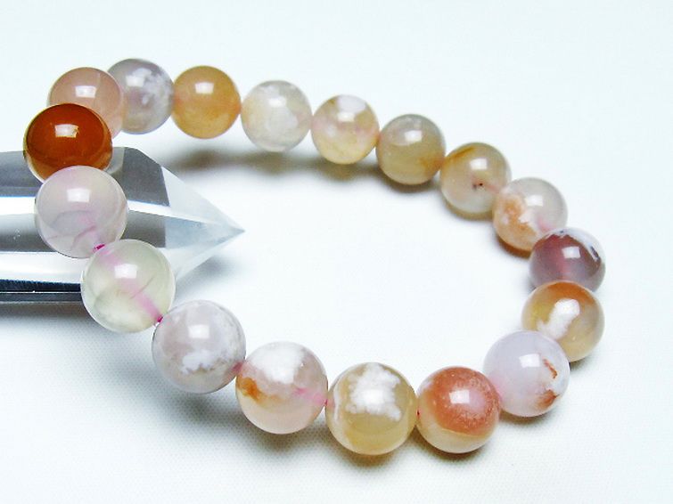 桜メノウ チェリーブロッサムアゲート ブレスレット 12mm [t213-1923] 1枚目