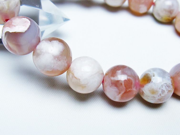 桜メノウ チェリーブロッサムアゲート ブレスレット 12mm [t213-1937] 3枚目